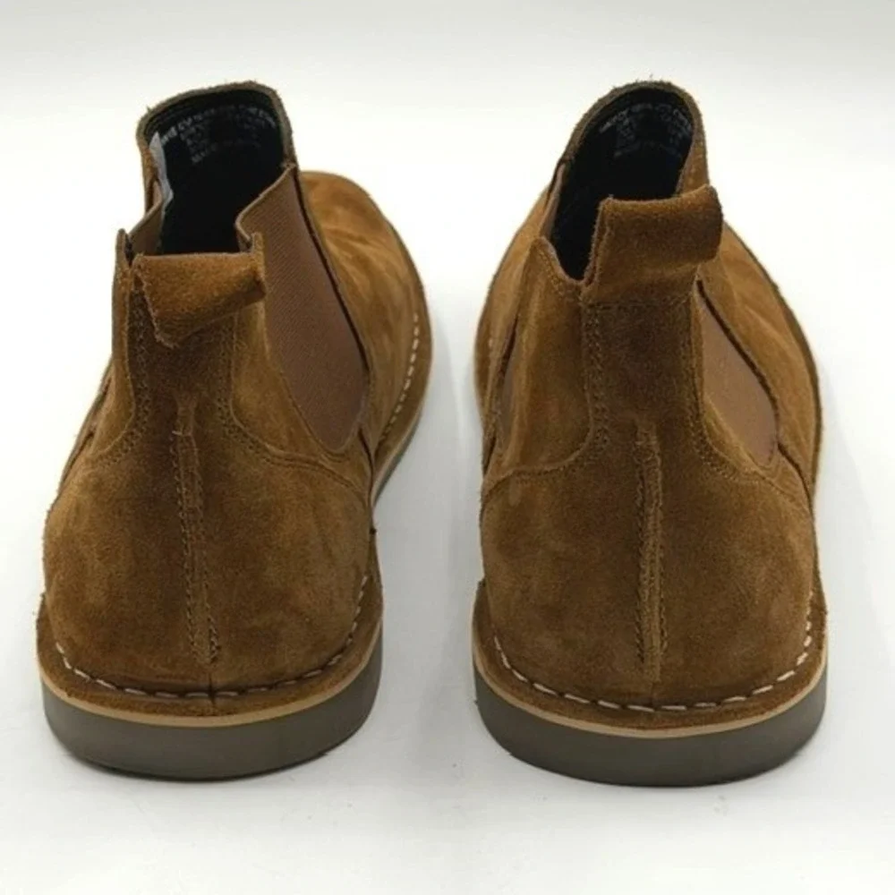 Crevo Denali Mens Chelsea Boots Brown Suede Ankle Pull On Crepe Sole Shoes